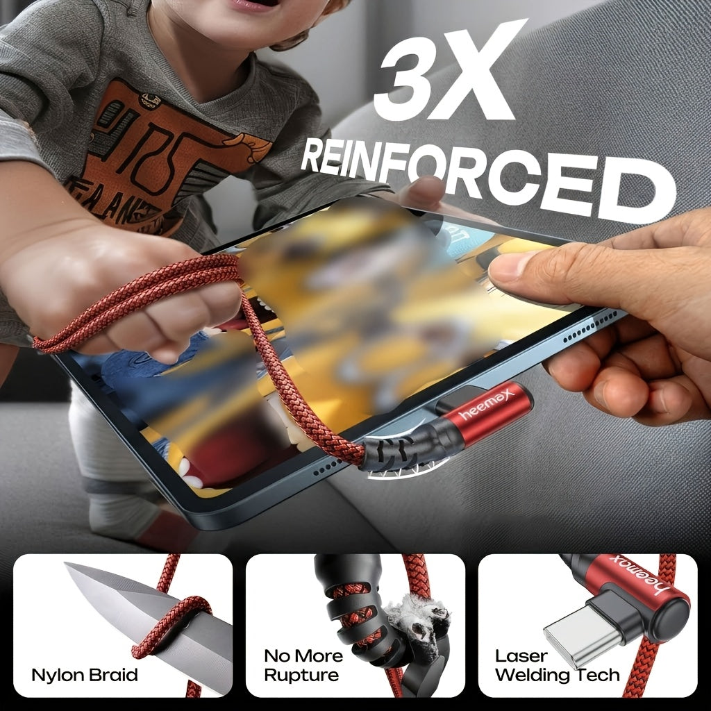90 degree usb c charging cable 3a fast charging right angle