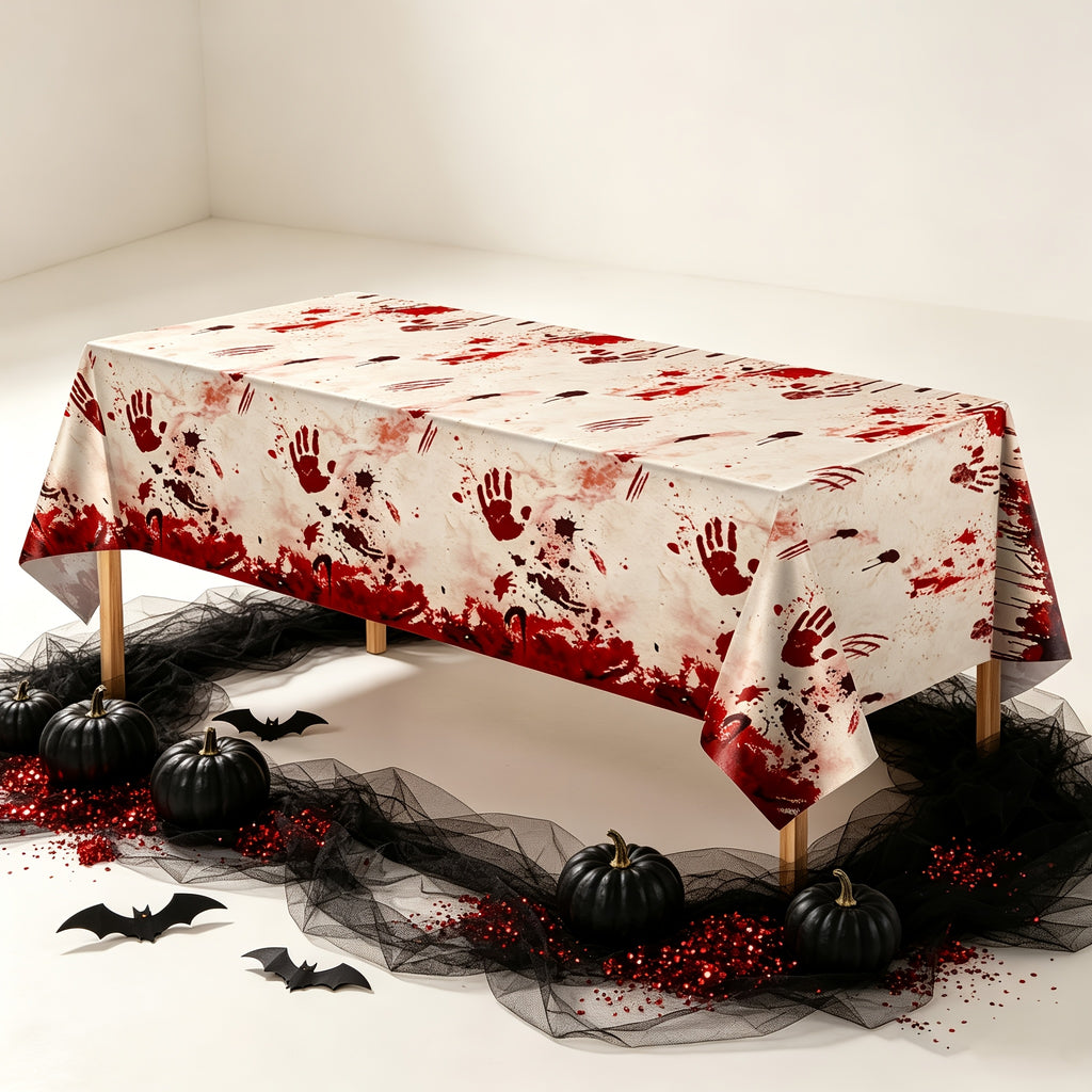 1pc horror blood handprint splatter tablecloth perfect
