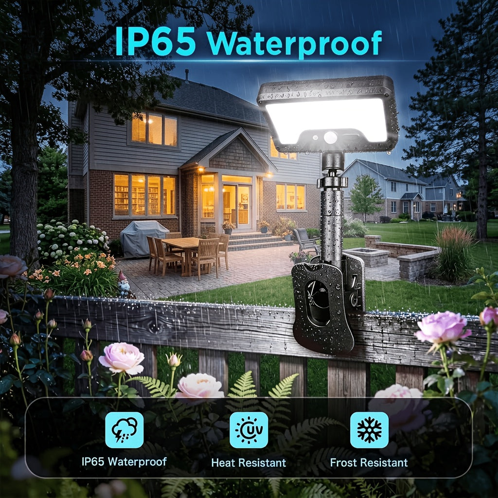 4 pack clip motion solar lights   rotatable fence