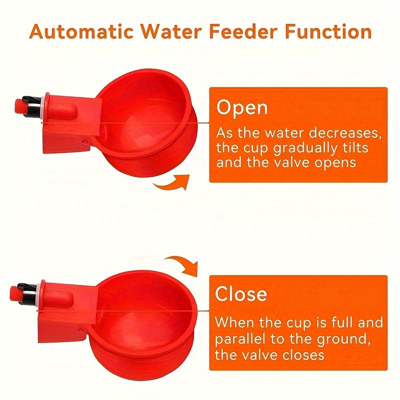 8pcs automatic poultry waterer set red plastic chicken
