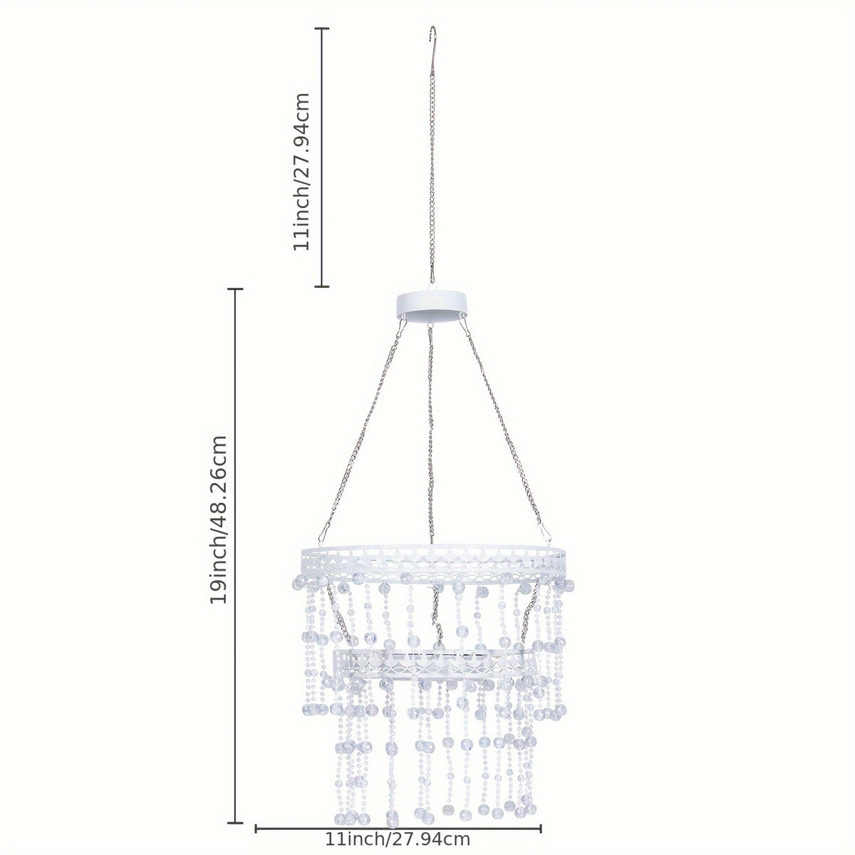 solar hanging crystal chandelier outdoor garden decorative