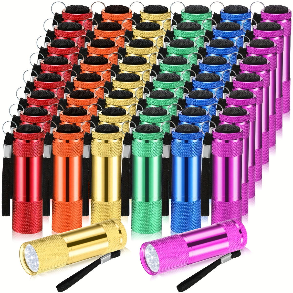 48pcs mini flashlights bulk bright aluminum handheld flash