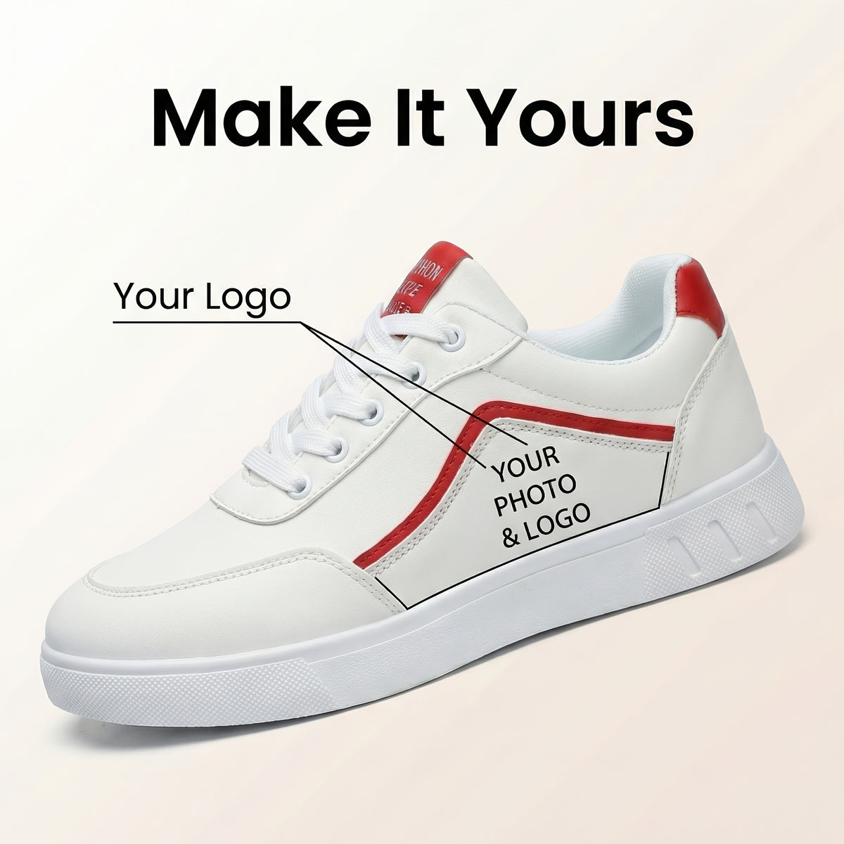 sneakers custom photo image text name black white low top