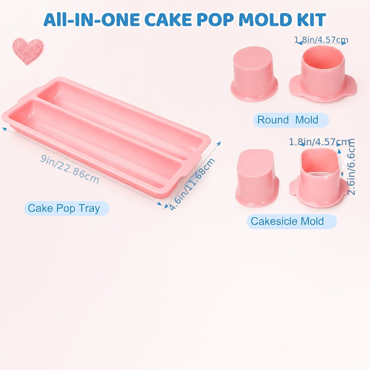 cake   mold set 9 inch pink double layer tray