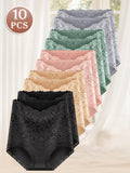 10pack   elegant lace panties high waisted tummy