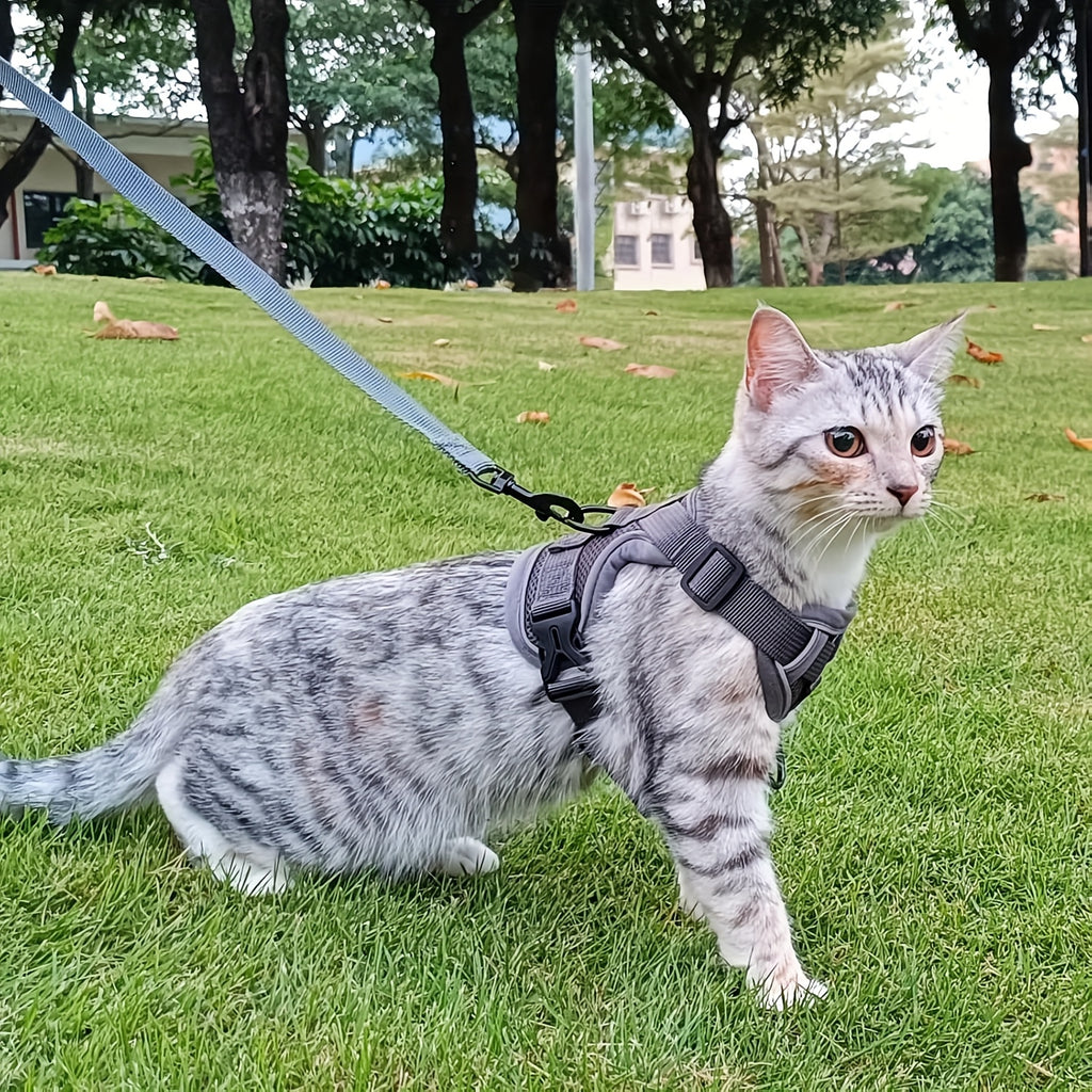 cat harness leash walking escape proof soft adjustable vest
