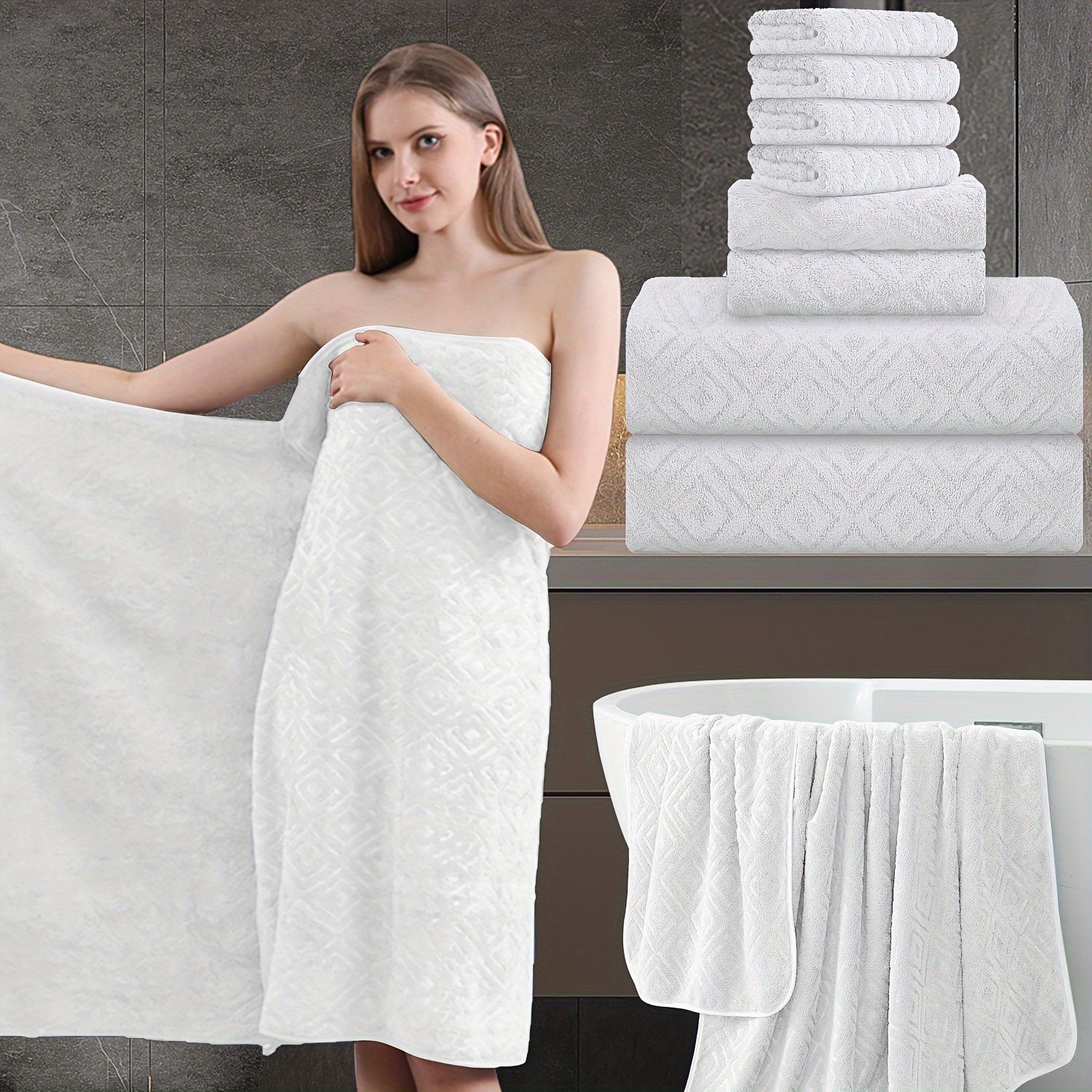 8pcs extra large bath towel ultra soft thick bath towel