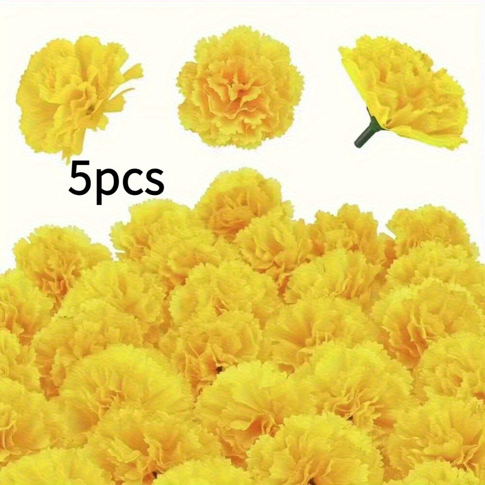 5 17 34pcs realistic marigold flowers heads vibrant orange