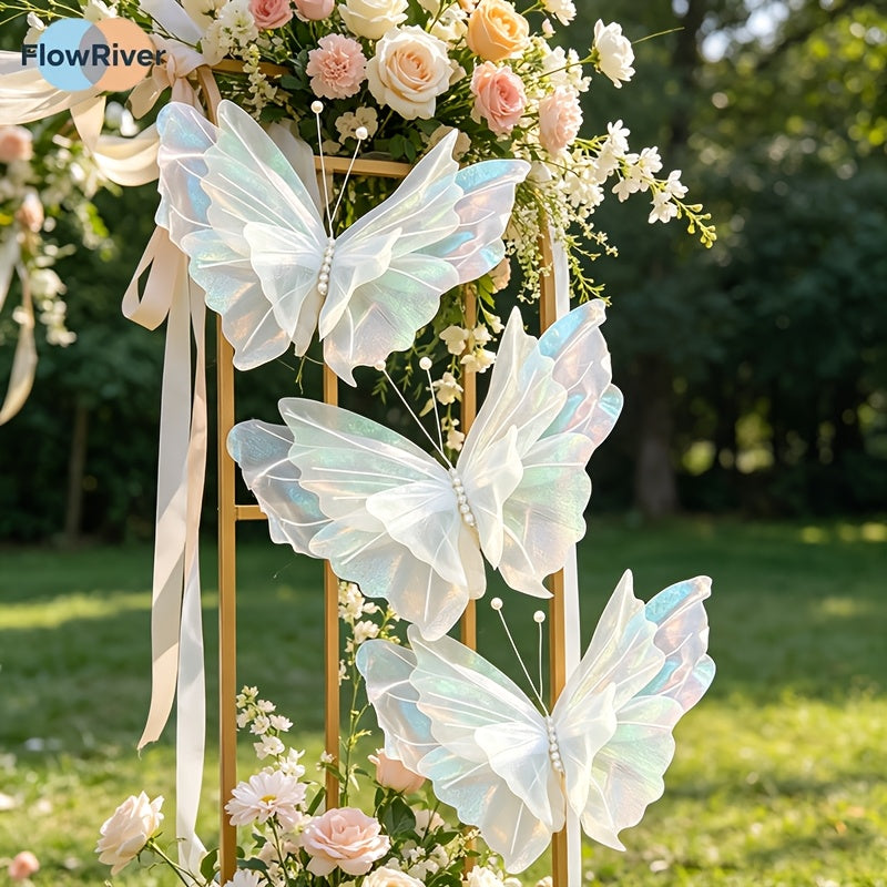 3pcs hangable wedding decorations tinsel gauze artificial
