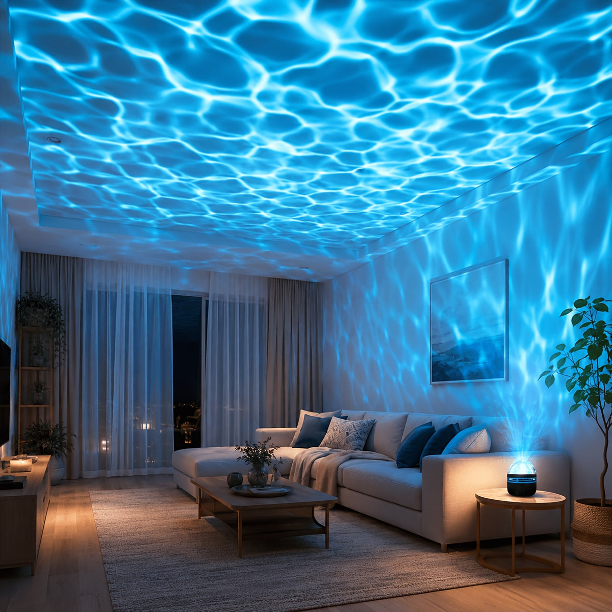 usb powered wave ambient led lamp remote 7 color rgb