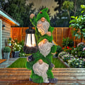 garden statues solar gnomes featuring a resin gnome figurine