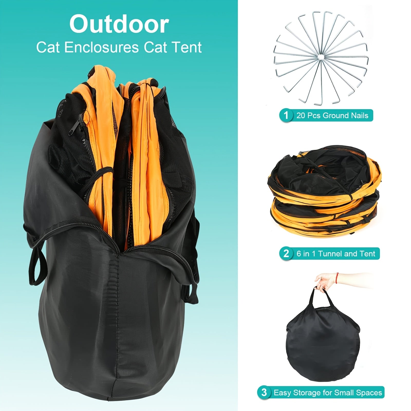 6 in 1 portable outdoor cat enclosure tent