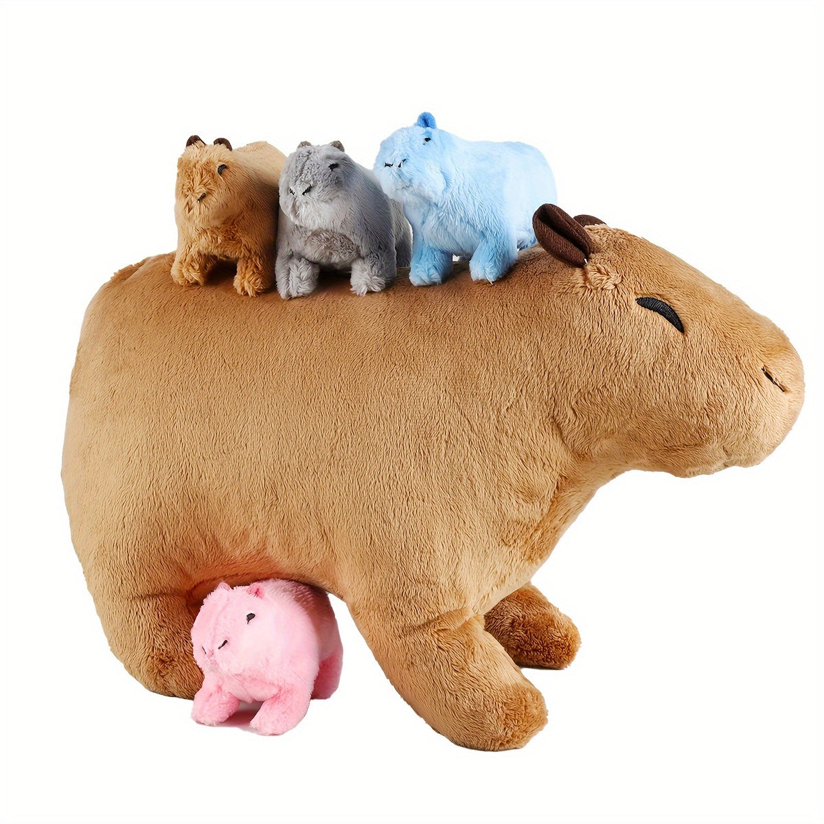 13 77inch capybara plush toy 4 small plush kawaii simulation