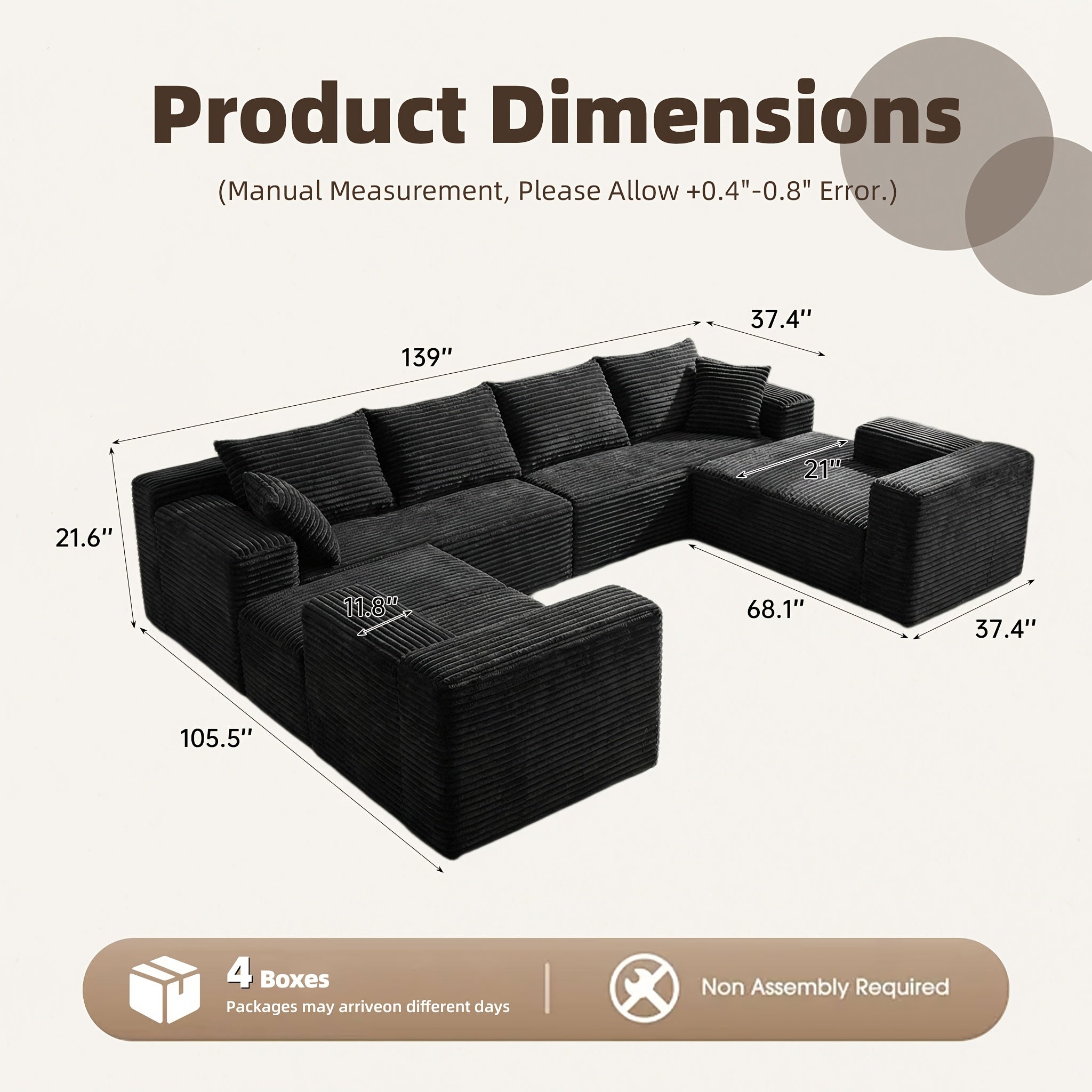 210 inch large u shaped modular sectional sofa suitable