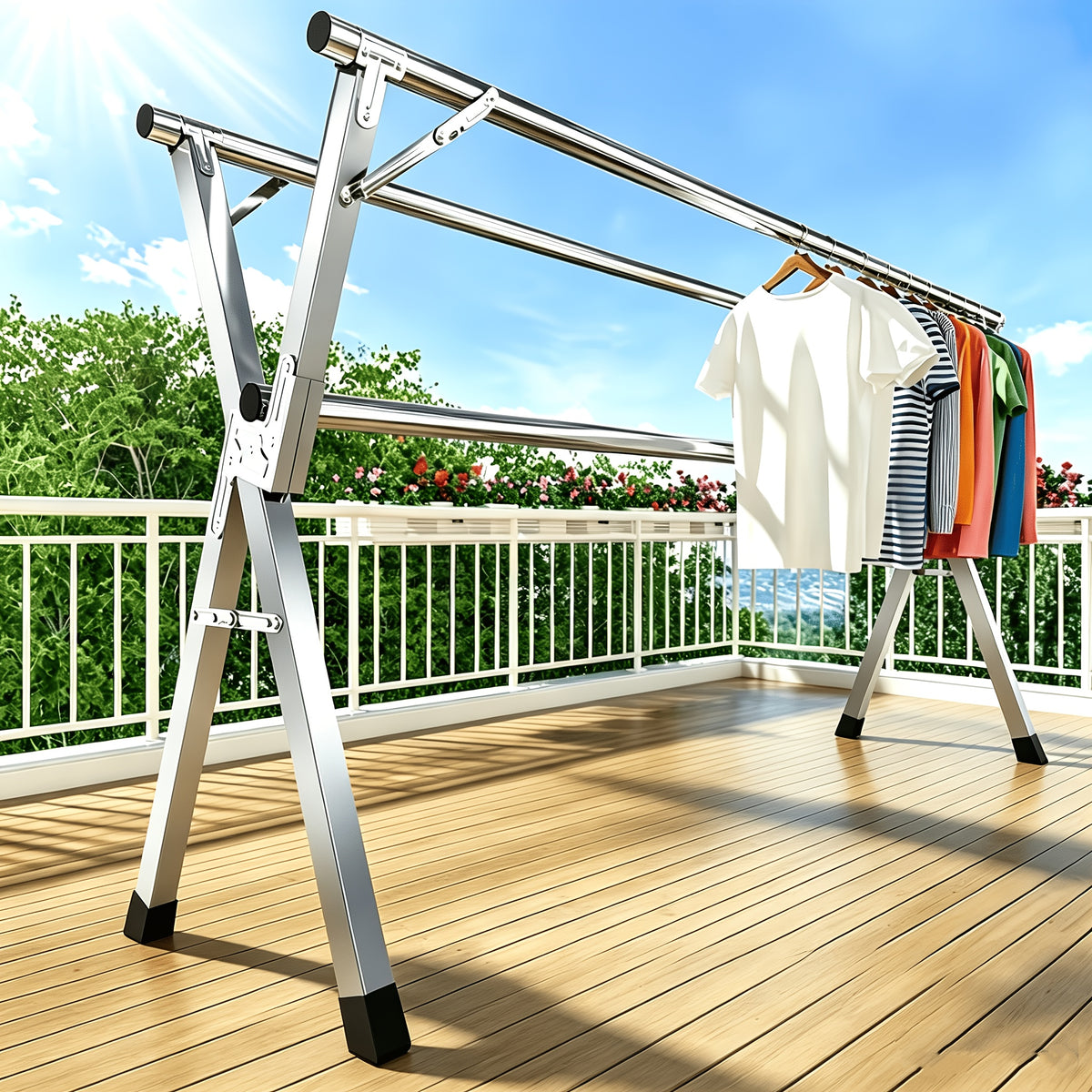 foldable clothes drying rack suitable indoor outdoor use