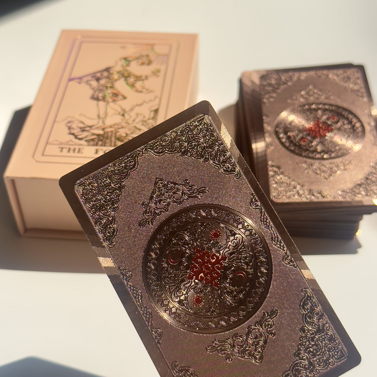 pink flower tarot cards guide exquisite gift box set
