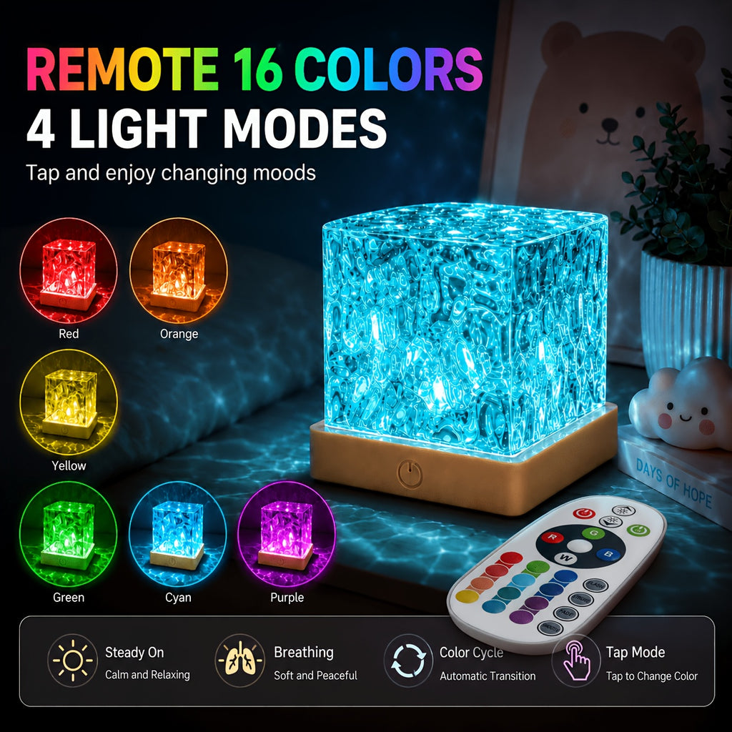a small lamp exudes a sense luxury 16 color water ripple