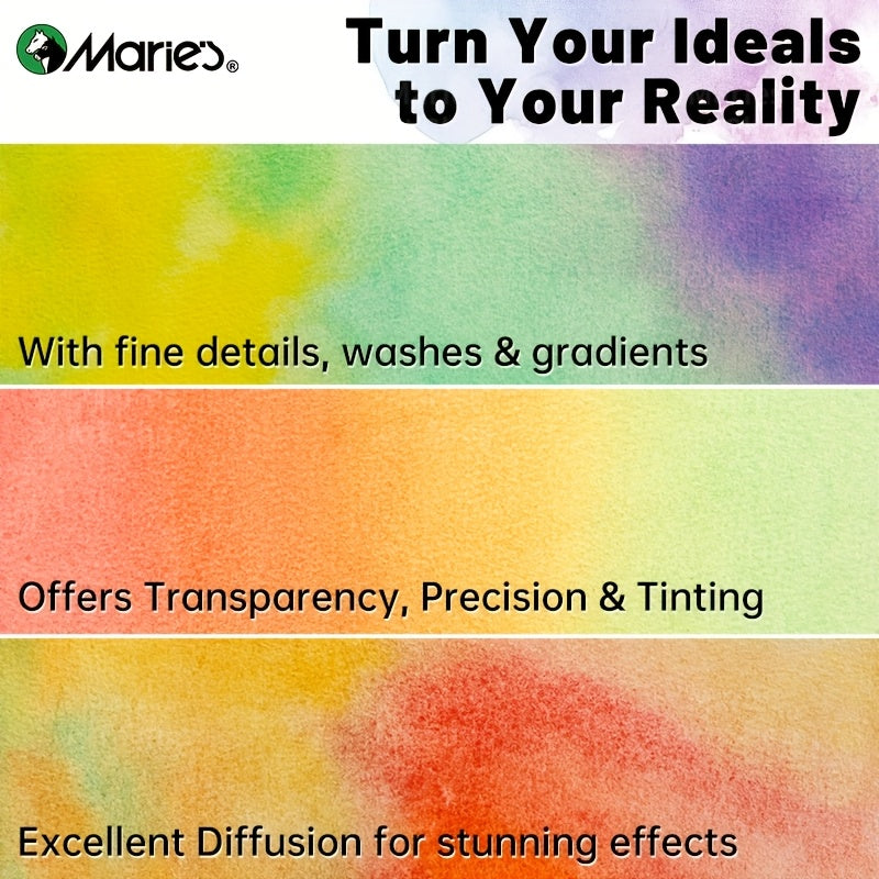 a set watercolor paints featuring 24 colors in 5ml tubes