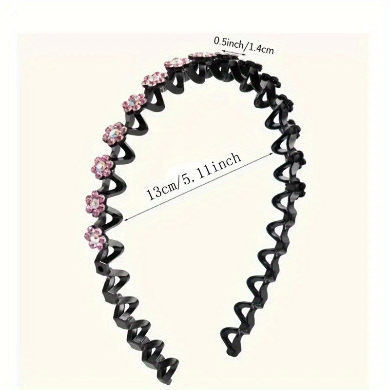 4pcs womens hair tie hair rope inlaid rhinestones beaded