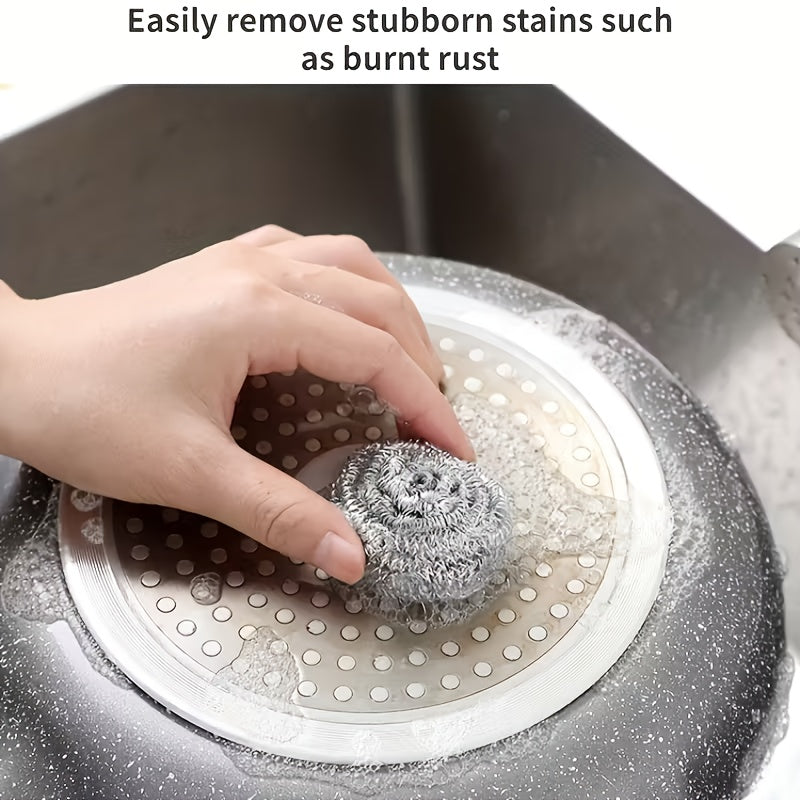 12 stainless steel cleaning brush balls kitchen cleaning