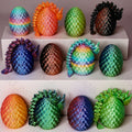 40pcs 3d printed dragon egg set decorative sculptures