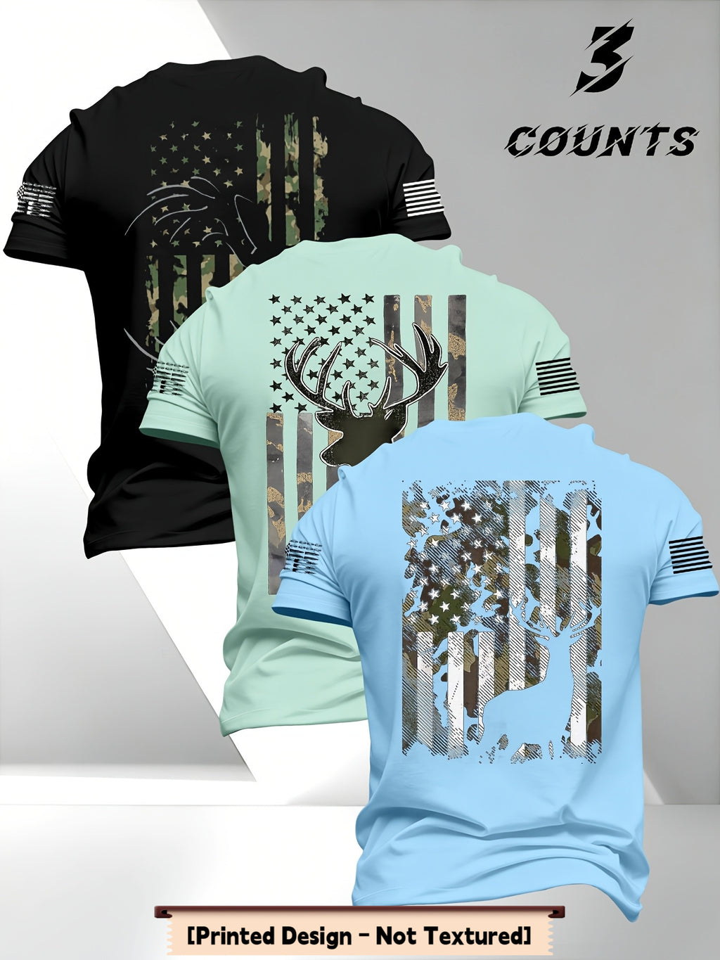 3 pc mens short sleeve t shirts american   250th