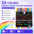 24   dual tip glitter pen set glitter