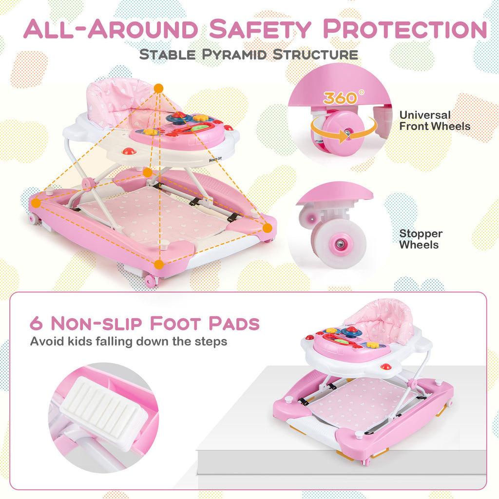 6 in 1 foldable baby activity center rocker push walker