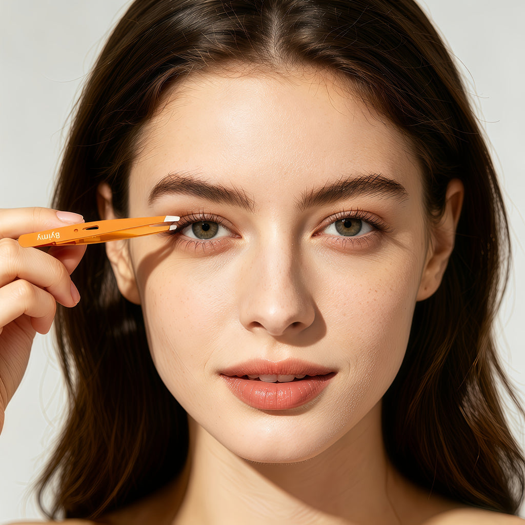 byimy brand high quality stainless steel eyebrow tweezers