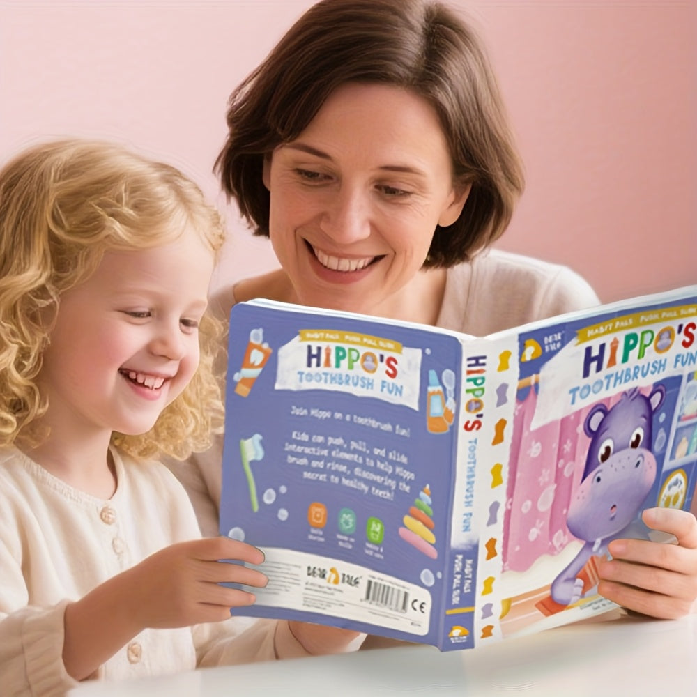 toothbrush adventure push pull books busy book parent