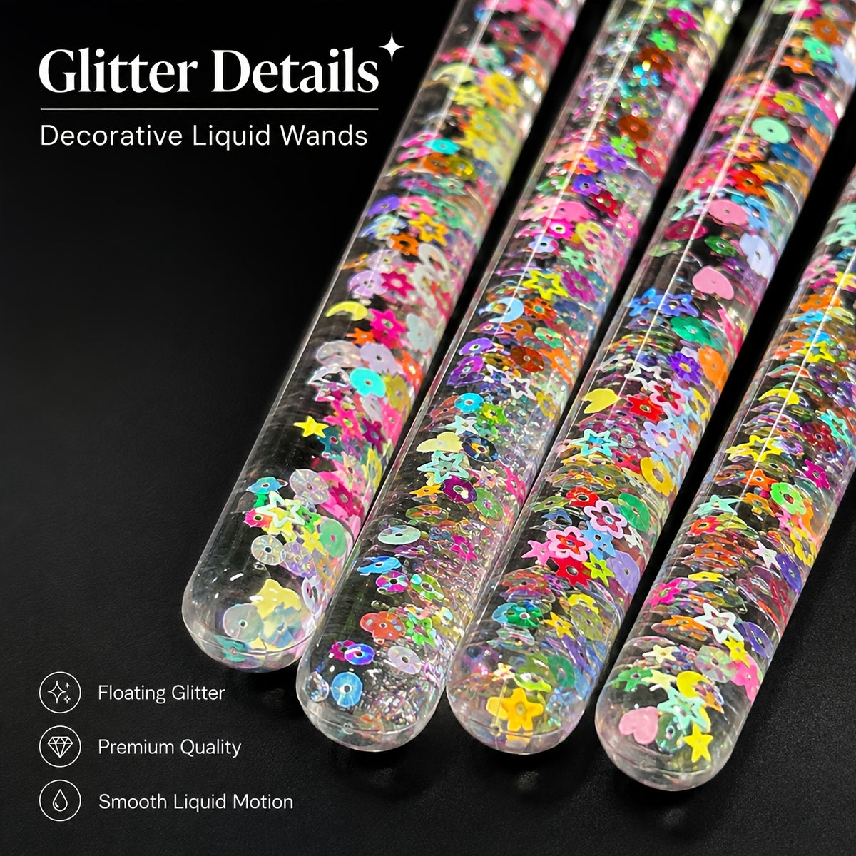 party supplies centerpieces 4pcs glitter wands sticks 30cm