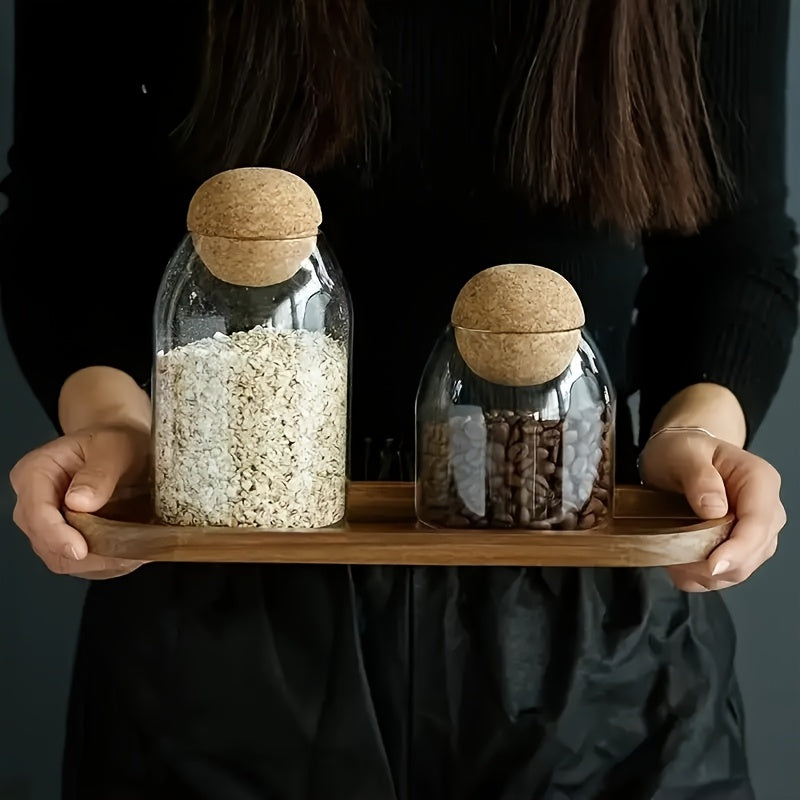 3pcs glass storage container spherical cork stopper 17 oz
