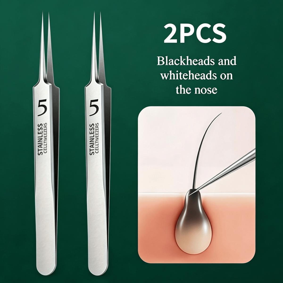 2pcs professional precision ultra fine tip blackhead