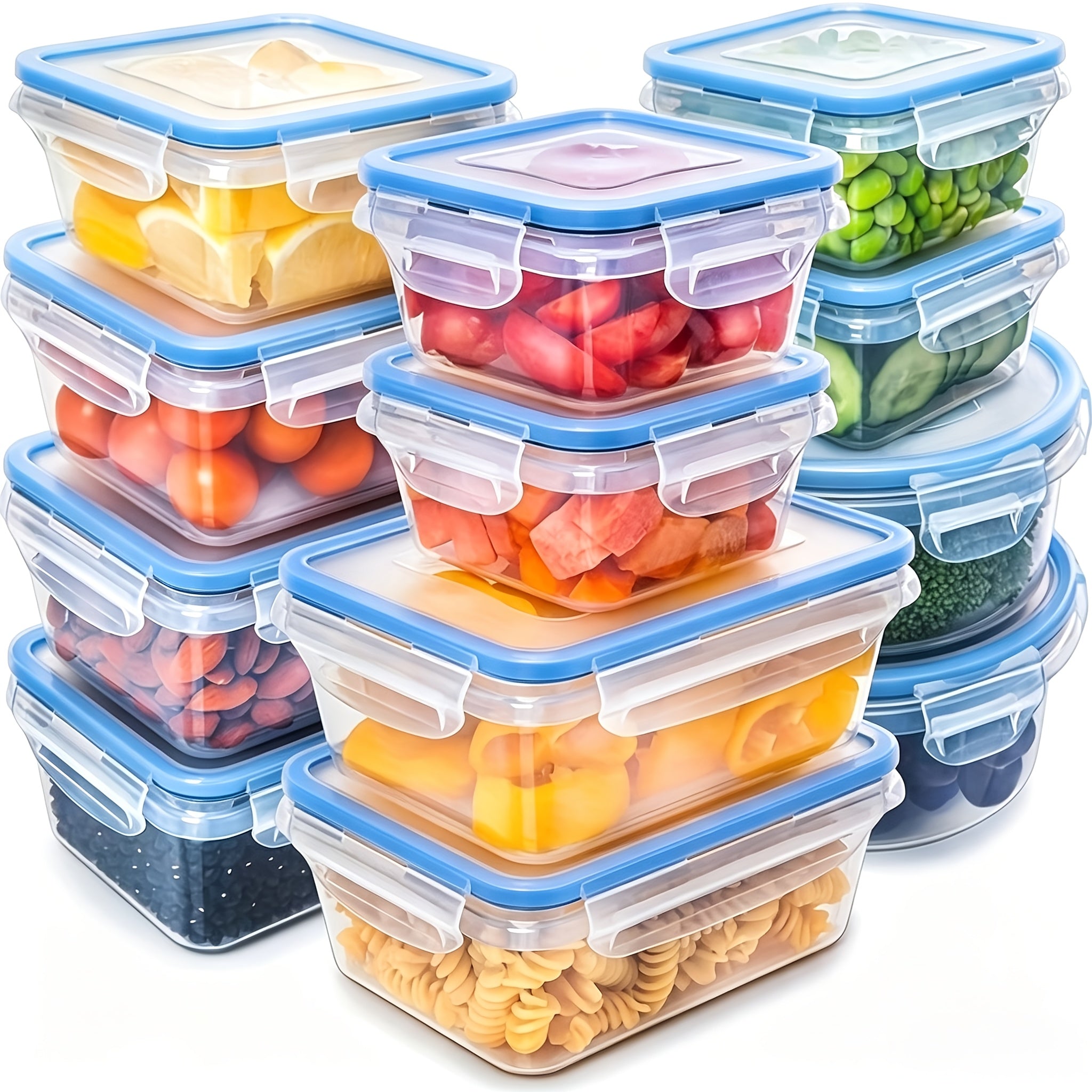 8pcs set   4 containers 4 lids multi size transparent