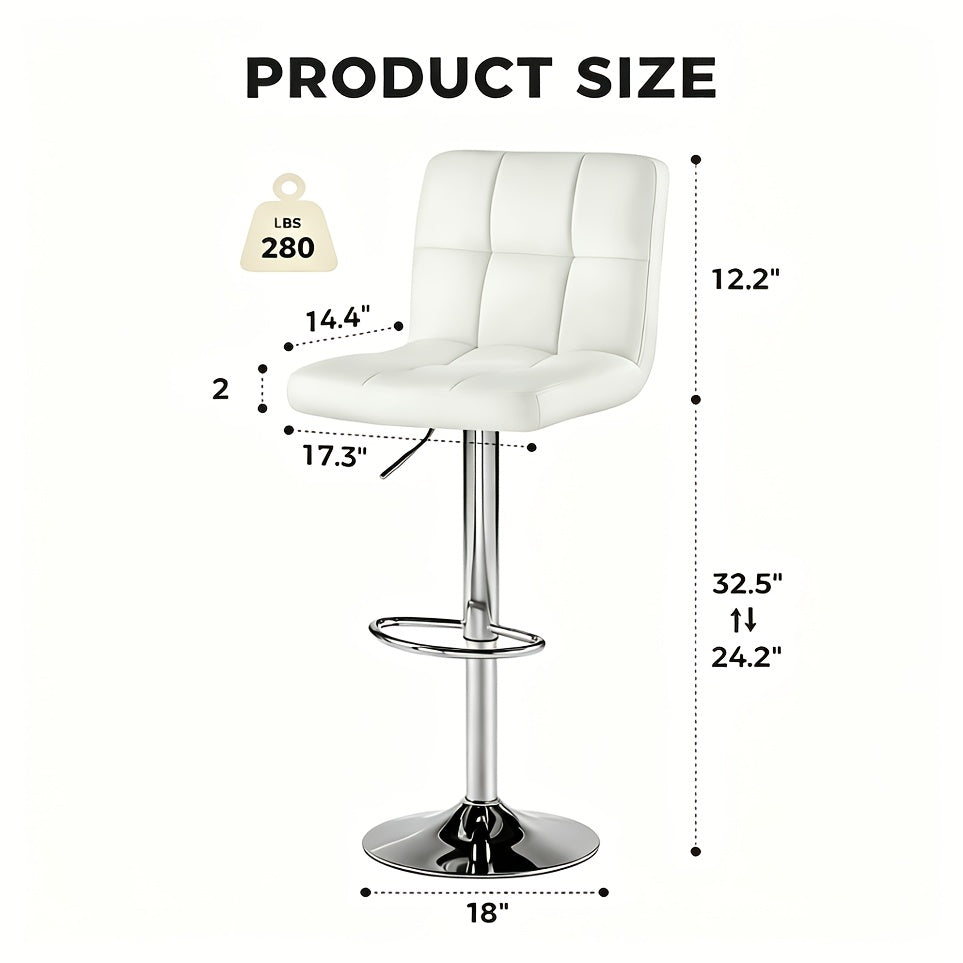 adjustable armless swivel bar stools set hydraulic pu