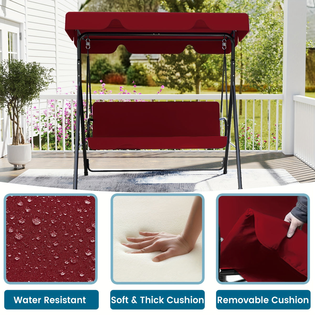 patio swing glider canopy heavy duty stand