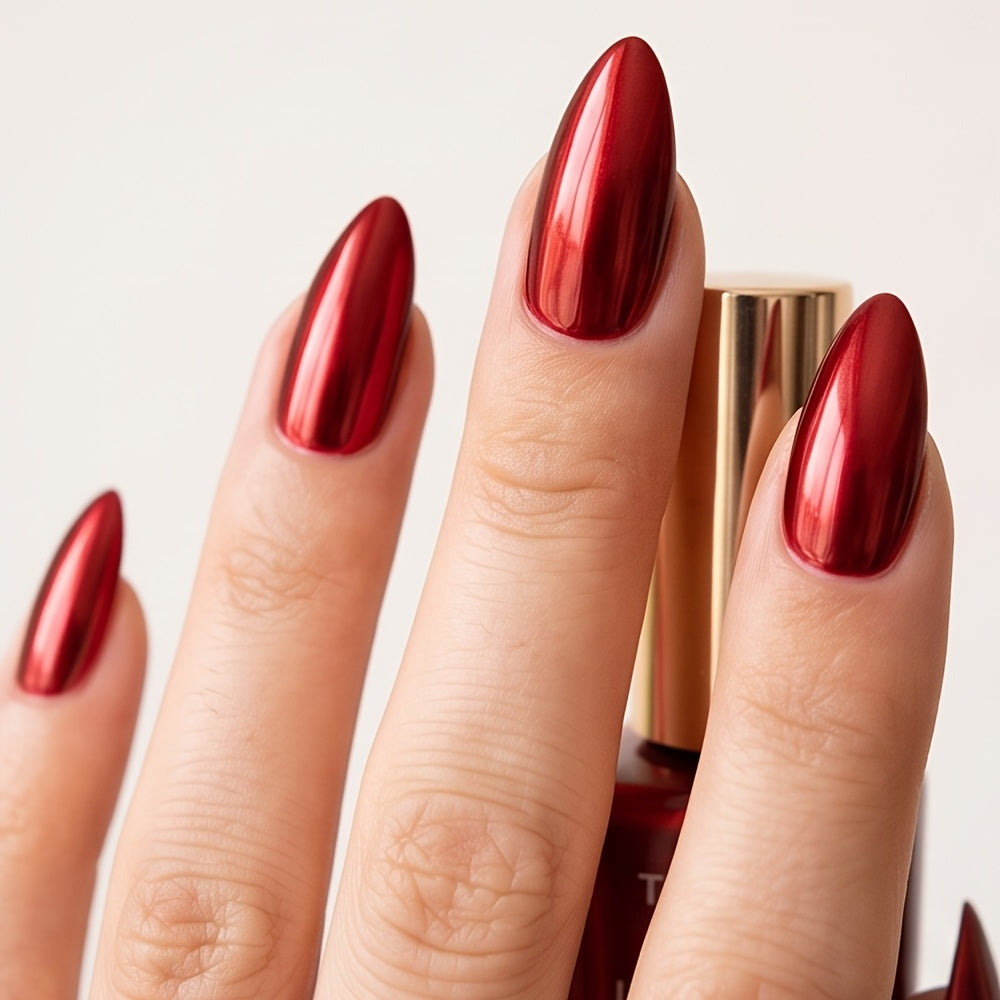 tinovo   metallic burgundy nail polish 12ml natural quick