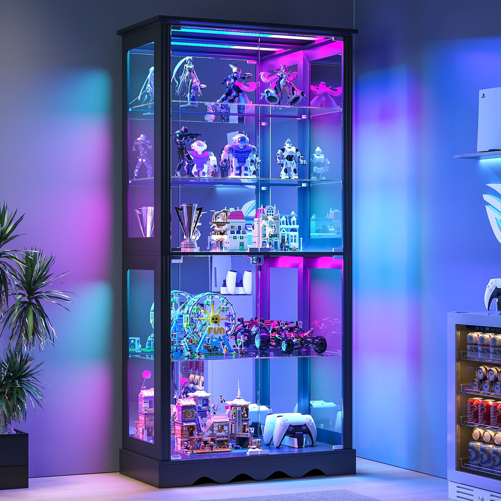 display cabinet glass doors 71 tall   rgb lights