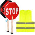 stop slow sign   vest set 13 x 13 crossing