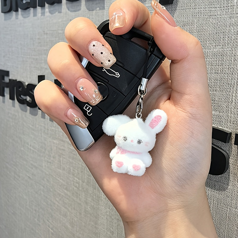 2pcs multicolor plush bunny bear phone charms phone lanyards