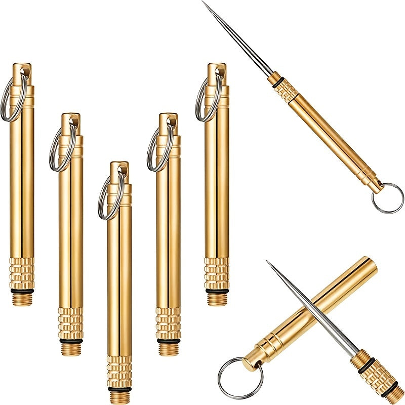 portable stainless toothpicks keychain compact metal holder