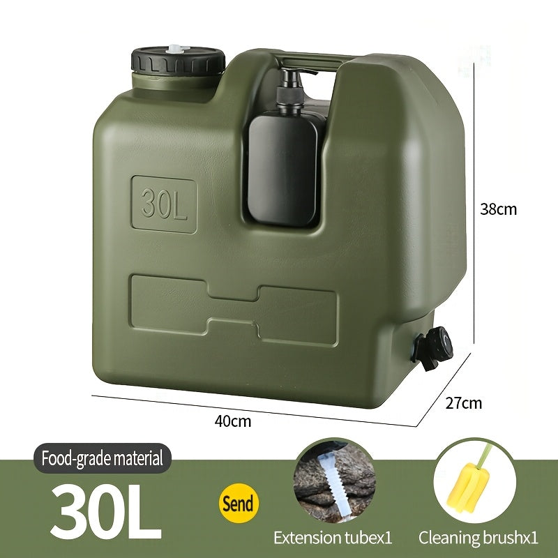 28l water storage container wheels pull rods portable water
