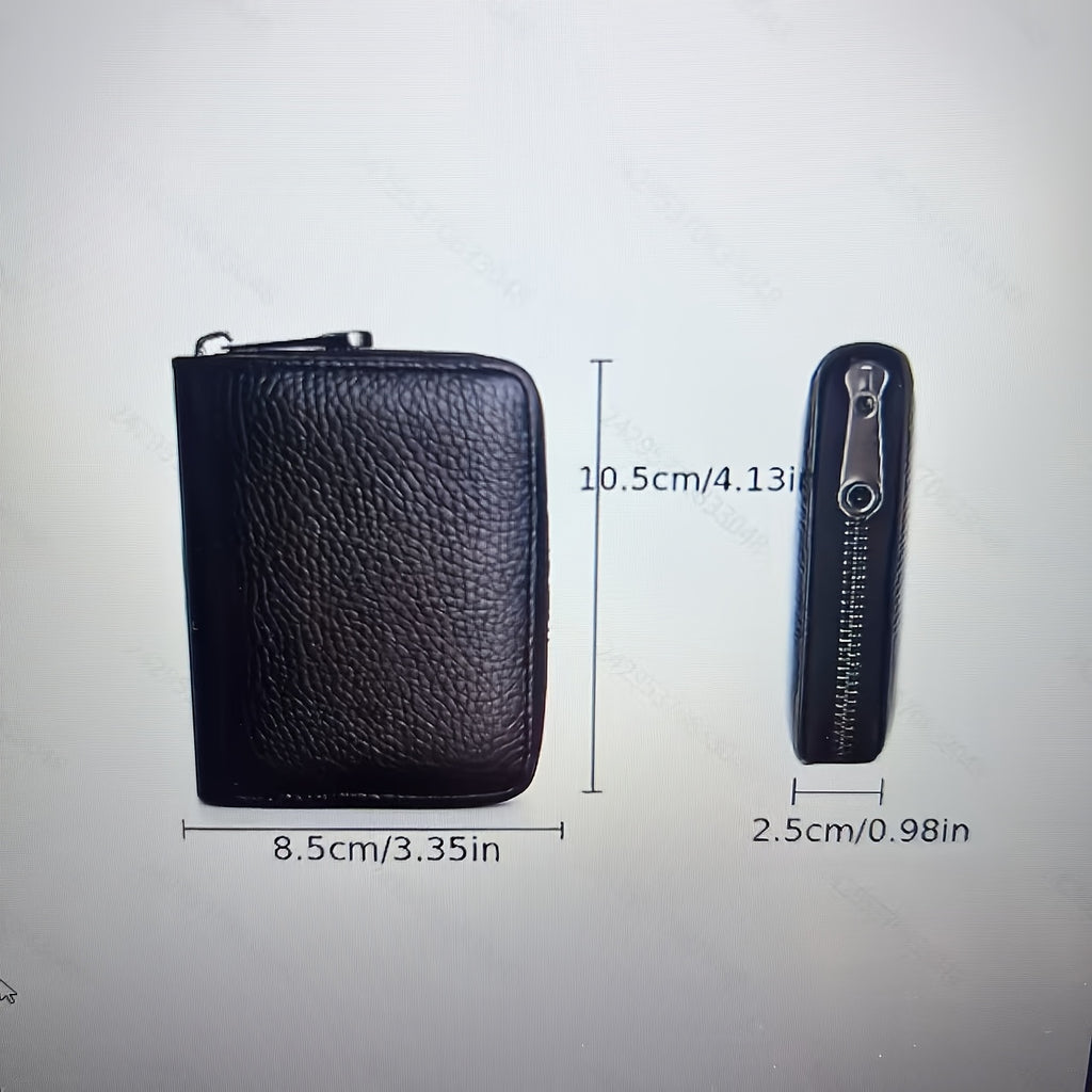 mens ultra thin rfid anti theft zipper wallet multi