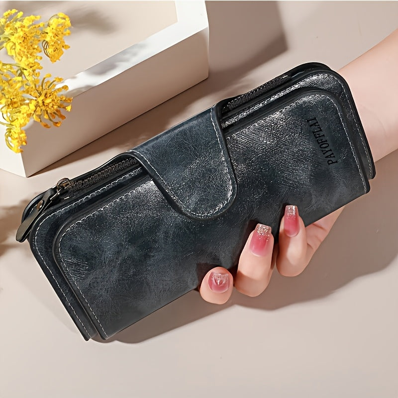 vintage wallet multiple zippered compartments credit card