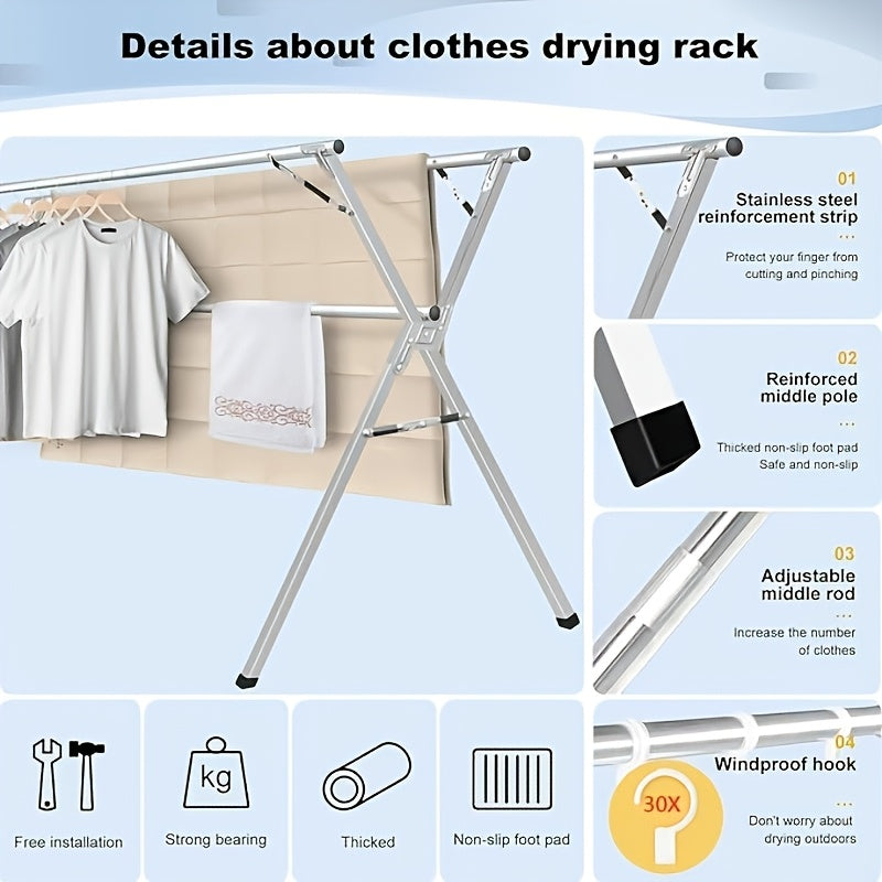 foldable clothes drying rack suitable indoor outdoor use