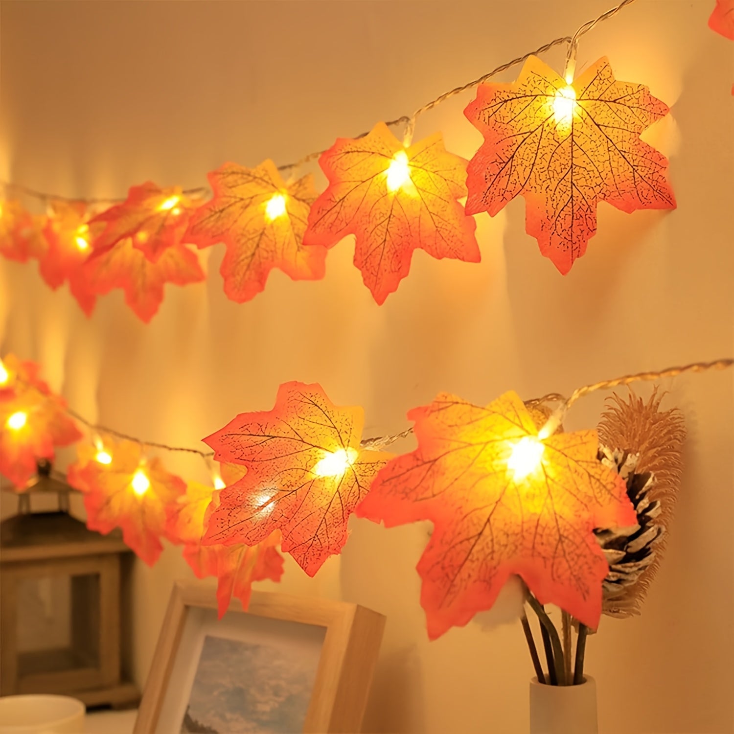 1 pack   led battery powered maple leaf fairy indoor