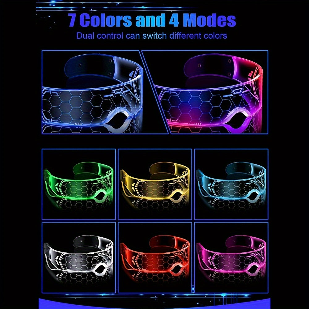 led visor glasses featuring   colors