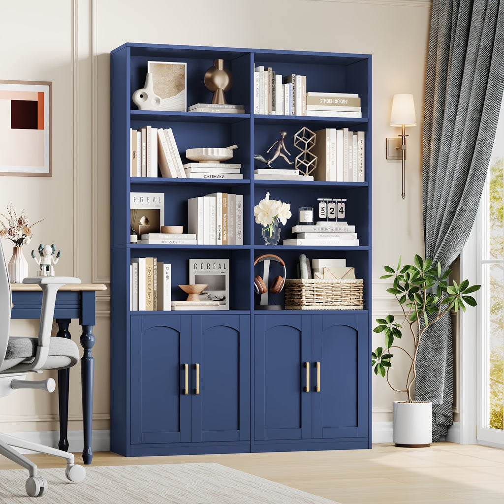 fultru bookshelf bookcase doors 6 tier   large