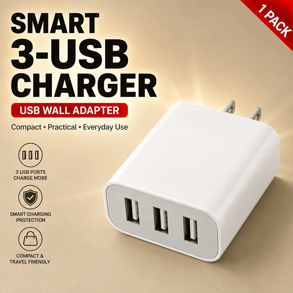 smart charging 3 usb wall adapter 3 in 1 us plug