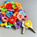 gift 5 piece   multi color flower shaped keycap set